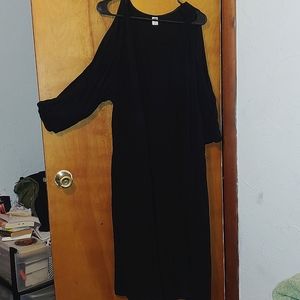 Old Navy Open Shoulder Ruched Black Dress